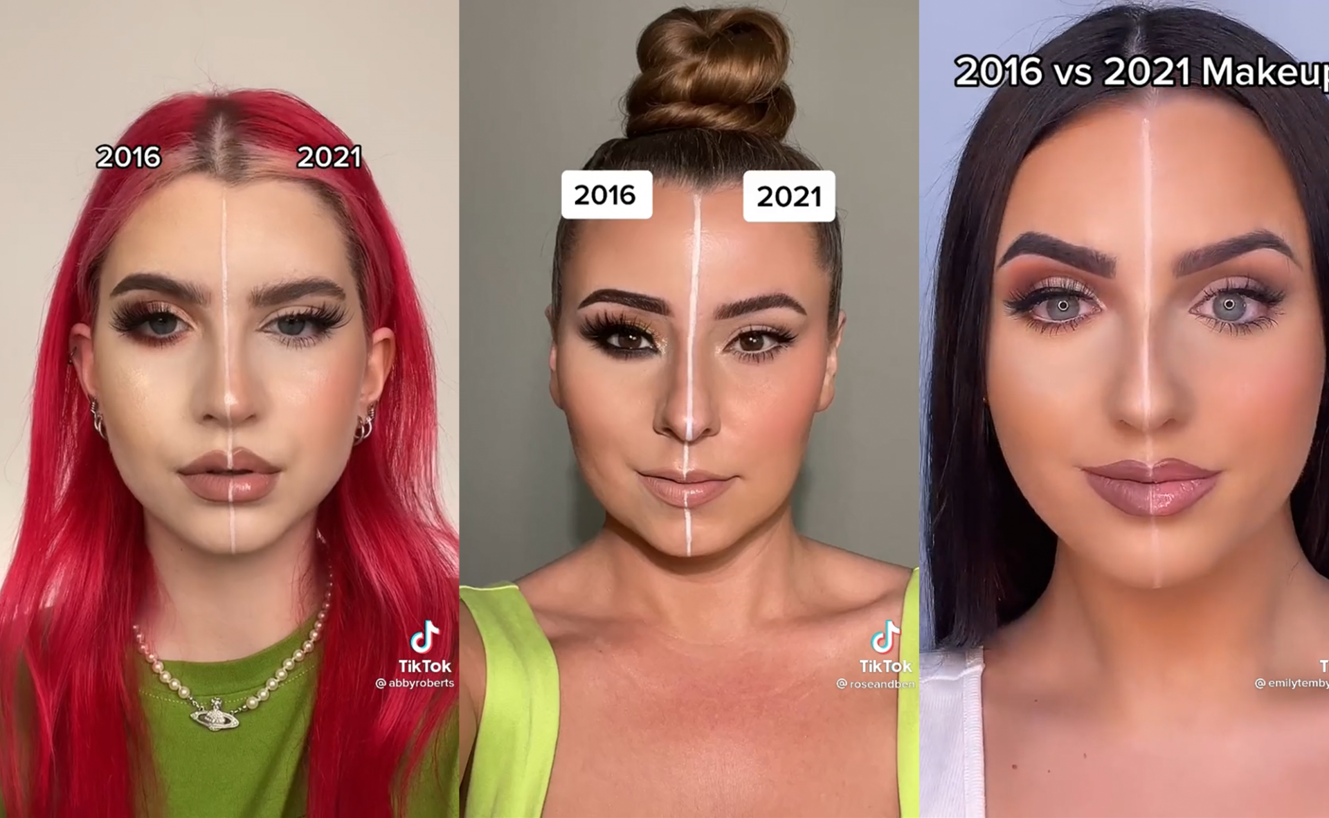 De 2016 vs. 2021 make-up challenge gaat viral op TikTok